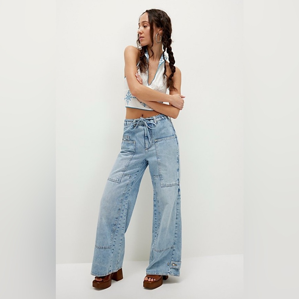 We The Free Crvy Outlaw Wide Leg Jean Drizzle